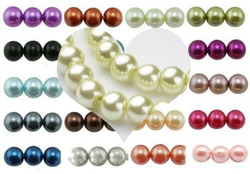 Pearl beads glass round buy - pearl,