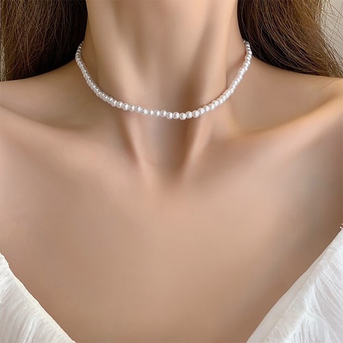 White pearl imitation - imitation, choker