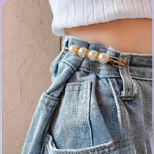 4pc pearl brooch - buckle, pin