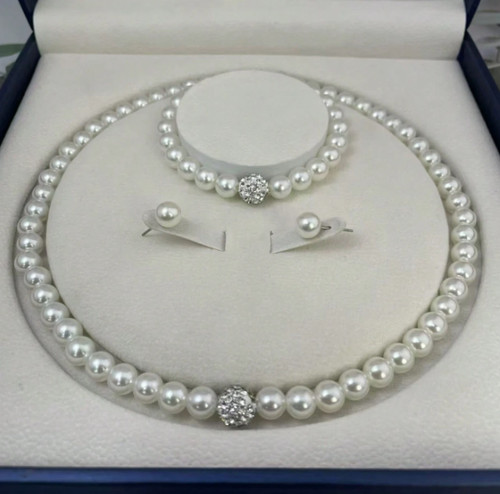 4pc round white faux pearl - round,