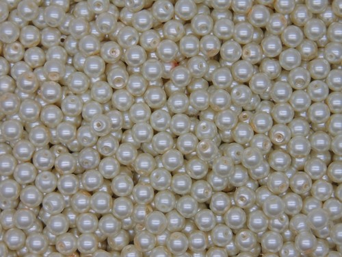 Glass pearl beads round - ,